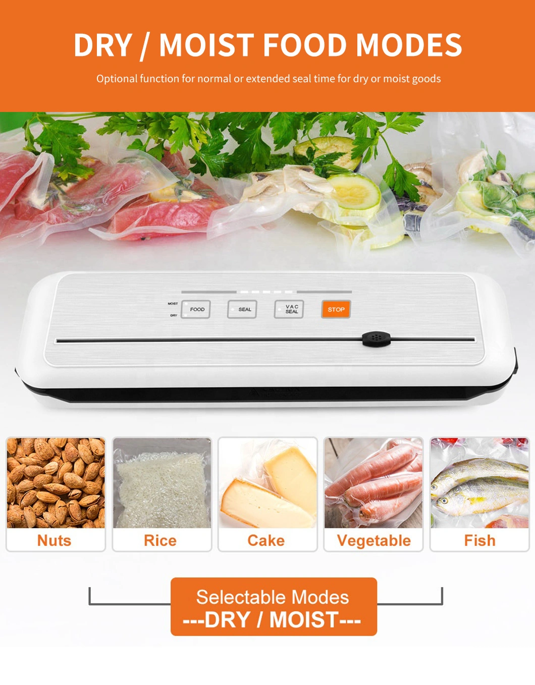 Portable Kitchen Dry Moist Food Vacuum Sealer Multi-Functional Home Mini Vacuum Sealer