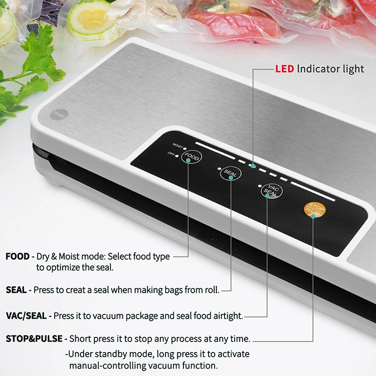 Vacuum Sealer for Food Storage and Sous Vide Dry and Moist Food Modes Compact Design 15 Inch with 10PCS Vacuum Sealer Bags