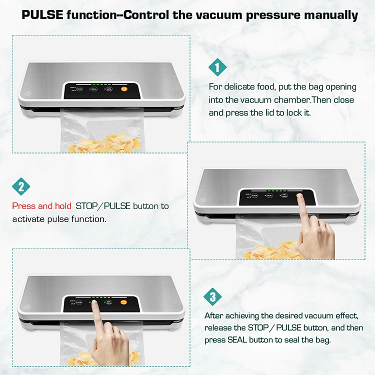 Vacuum Sealer for Food Storage and Sous Vide Dry and Moist Food Modes Compact Design 15 Inch with 10PCS Vacuum Sealer Bags